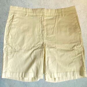Guideboat Mid Rise Shorts Womens Size 30 Yellow Flat Front Chinos (tag 27) NEW!